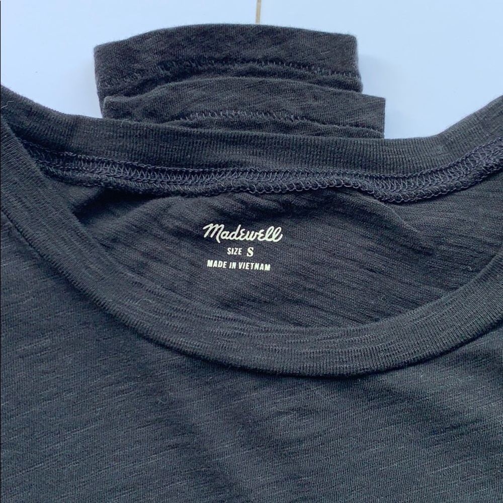 Madewell Long Sleeve Black Pocket T-Shirt